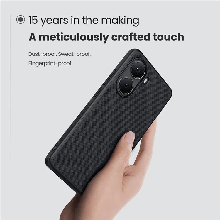 NILLKIN Frosted Shield Pro For Xiaomi Poco X7 Pro 5G Case Matte PC + TPU Phone Cover - Black