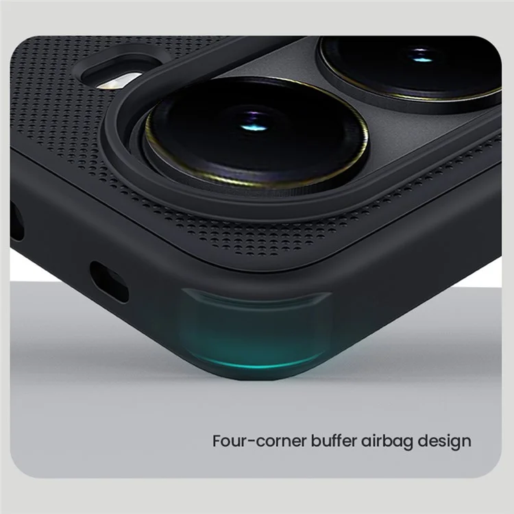 NILLKIN Frosted Shield Pro For Xiaomi Poco X7 Pro 5G Case Matte PC + TPU Phone Cover - Black