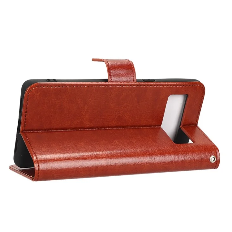 Para Google Pixel 7 5g Cuase de Teléfono Magnético Case de Teléfono Protector Plegable Crazy Horse Texture PU Cuero Tapa de la Billetera - Marrón