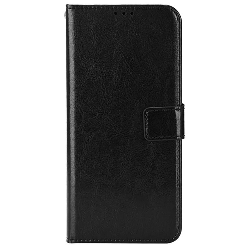 For Google Pixel 7 5G Magnetic Clasp Protective Phone Case Foldable Stand Crazy Horse Texture PU Leather Wallet Cover - Black