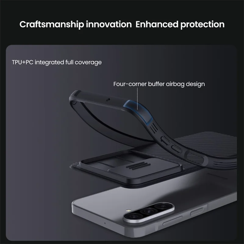 NILLKIN Camshield Pro Series for Samsung Galaxy A26 5G Case PC + TPU Slide Camera Lid Phone Cover - Black