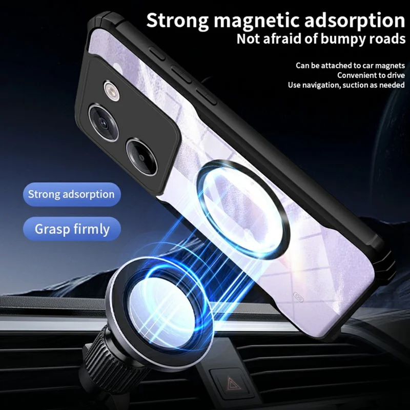 For Xiaomi Poco M7 Pro 5G Case Magnetic Case Reinforced Corners TPU + Acrylic Phone Cover