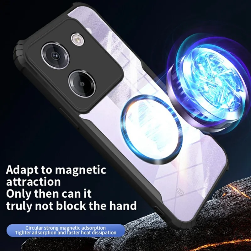 For Xiaomi Poco M7 Pro 5G Case Magnetic Case Reinforced Corners TPU + Acrylic Phone Cover