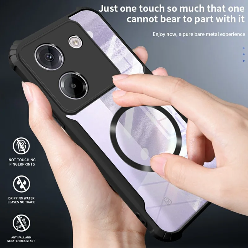 For Xiaomi Poco M7 Pro 5G Case Magnetic Case Reinforced Corners TPU + Acrylic Phone Cover