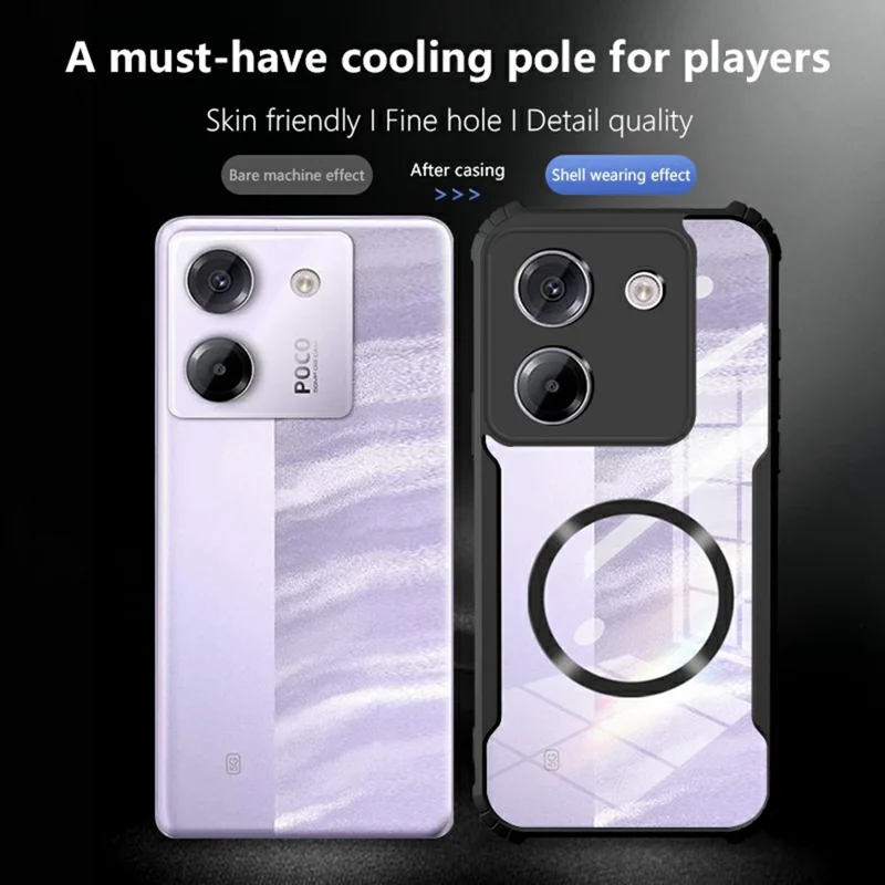 For Xiaomi Poco M7 Pro 5G Case Magnetic Case Reinforced Corners TPU + Acrylic Phone Cover