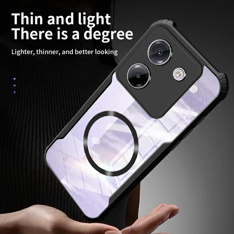 For Xiaomi Poco M7 Pro 5G Case Magnetic Case Reinforced Corners TPU + Acrylic Phone Cover