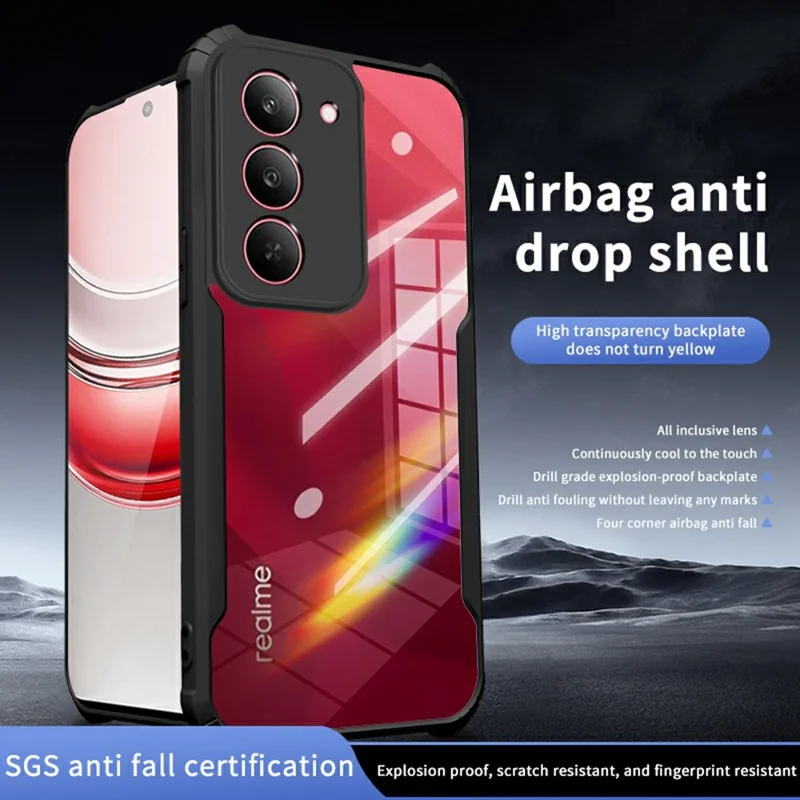 For Realme 14x (India) 5G Case Reinforced Corners TPU + Acrylic Clear Phone Cover