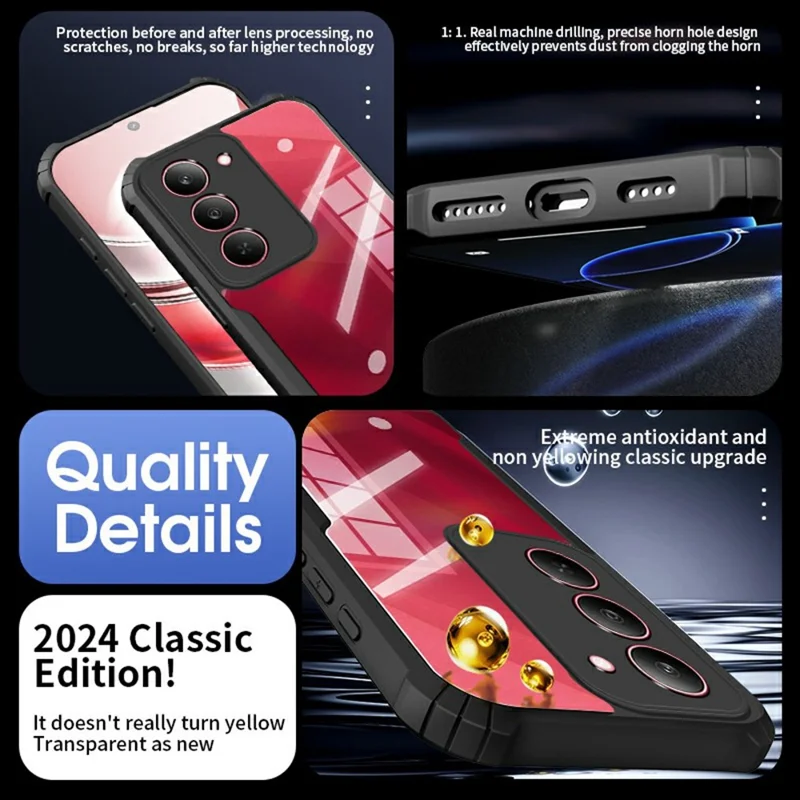 For Realme 14x (India) 5G Case Reinforced Corners TPU + Acrylic Clear Phone Cover