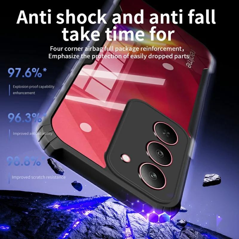 For Realme 14x (India) 5G Case Reinforced Corners TPU + Acrylic Clear Phone Cover