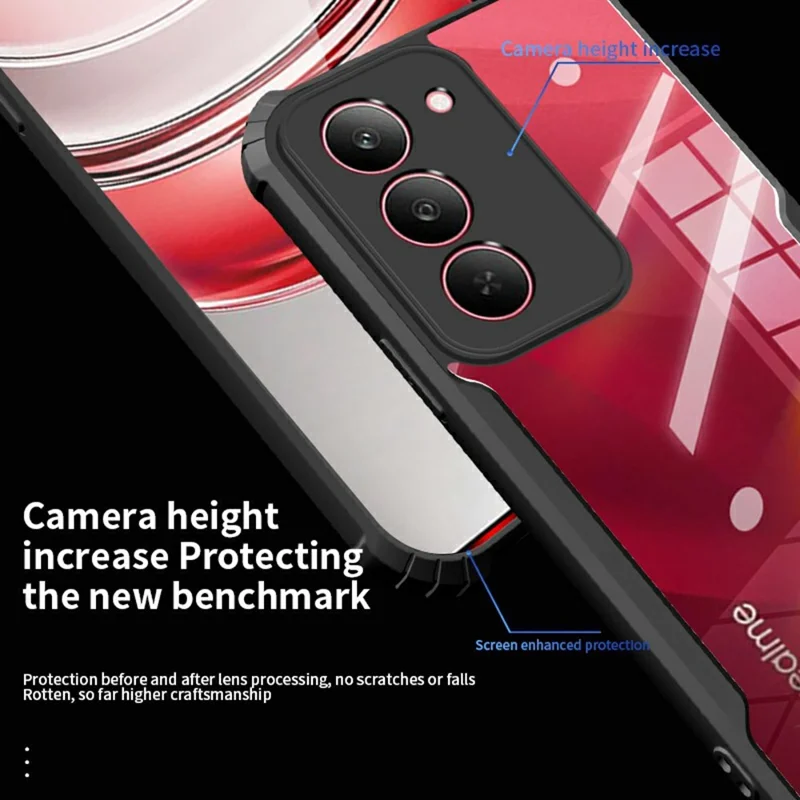 For Realme 14x (India) 5G Case Reinforced Corners TPU + Acrylic Clear Phone Cover