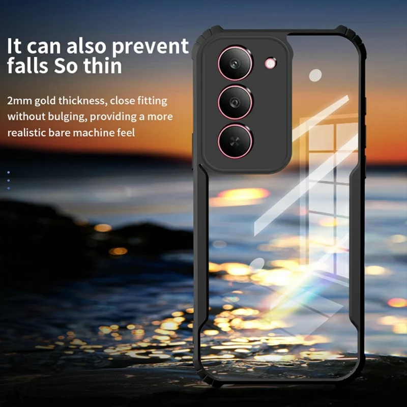 For Realme 14x (India) 5G Case Reinforced Corners TPU + Acrylic Clear Phone Cover
