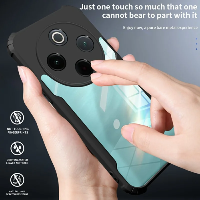 For vivo Y300 Pro 5G Case Reinforced Corners TPU + Acrylic Clear Phone Cover