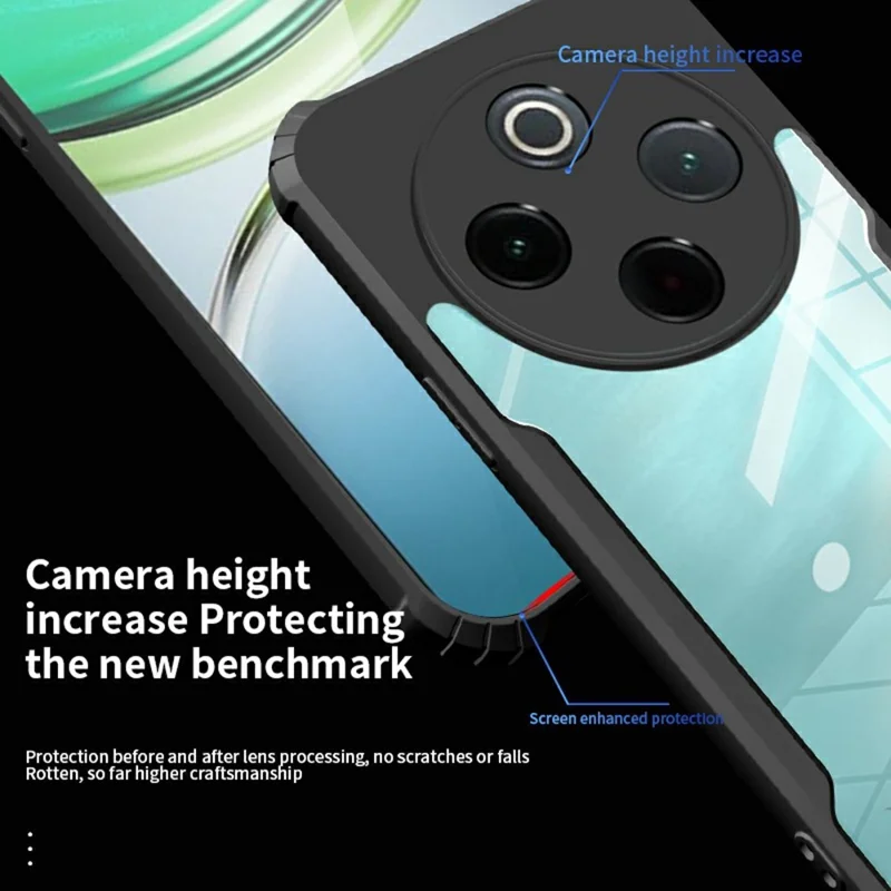 For vivo Y300 Pro 5G Case Reinforced Corners TPU + Acrylic Clear Phone Cover