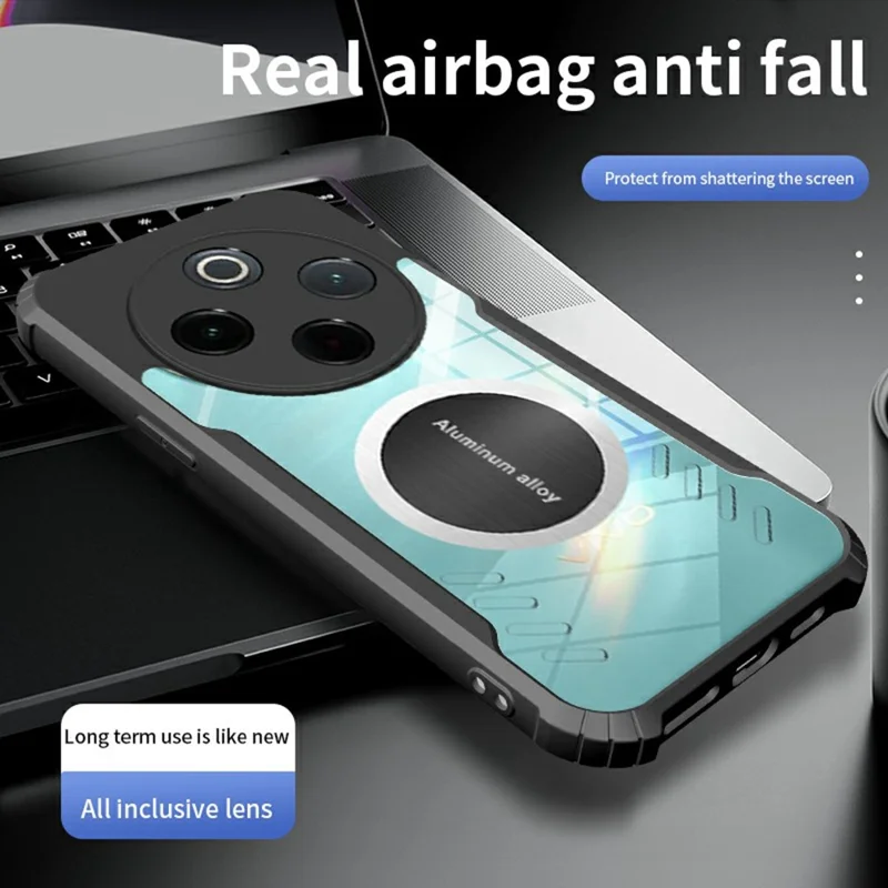 For vivo Y300 Pro 5G Case Reinforced Corners TPU + Acrylic Heat Dissipation Phone Cover