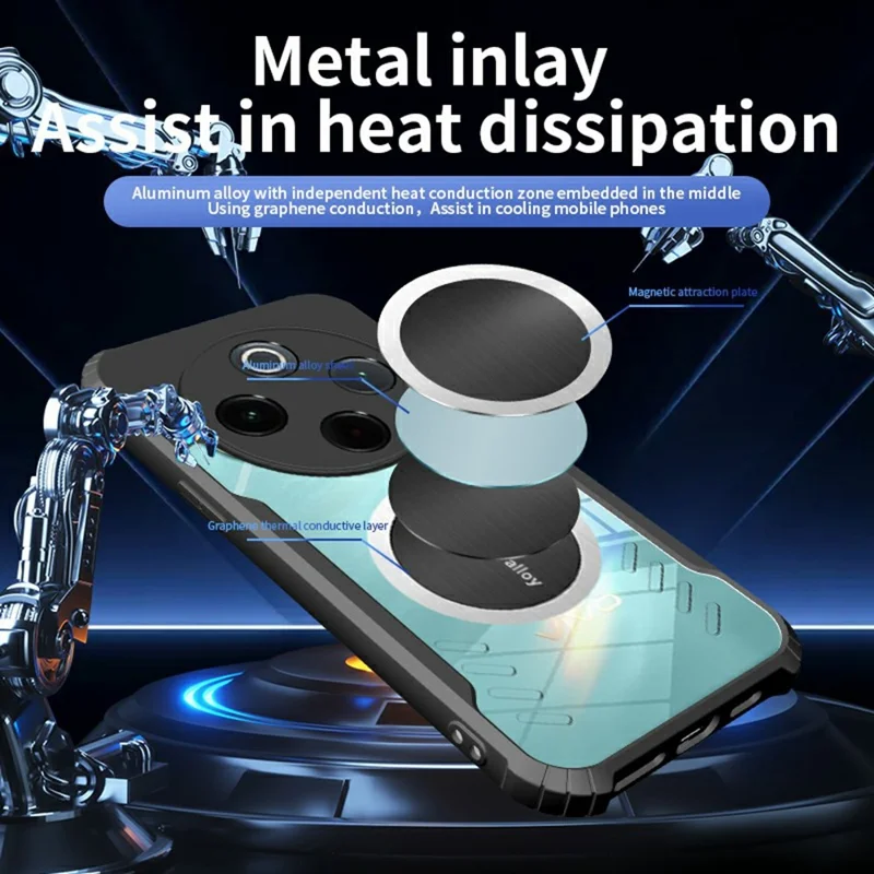 For vivo Y300 Pro 5G Case Reinforced Corners TPU + Acrylic Heat Dissipation Phone Cover