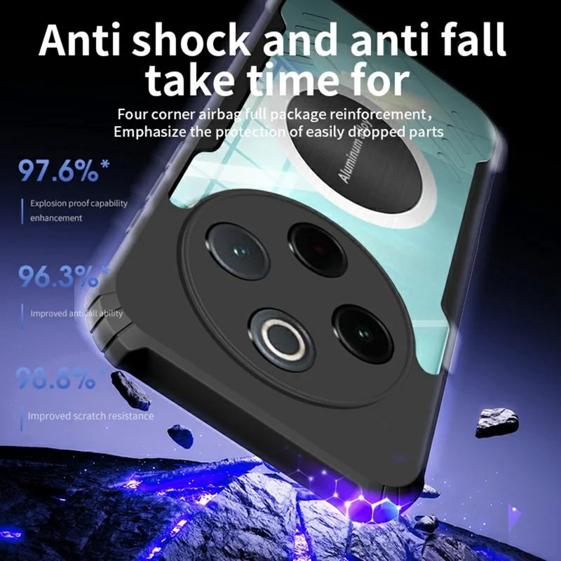 For vivo Y300 Pro 5G Case Reinforced Corners TPU + Acrylic Heat Dissipation Phone Cover