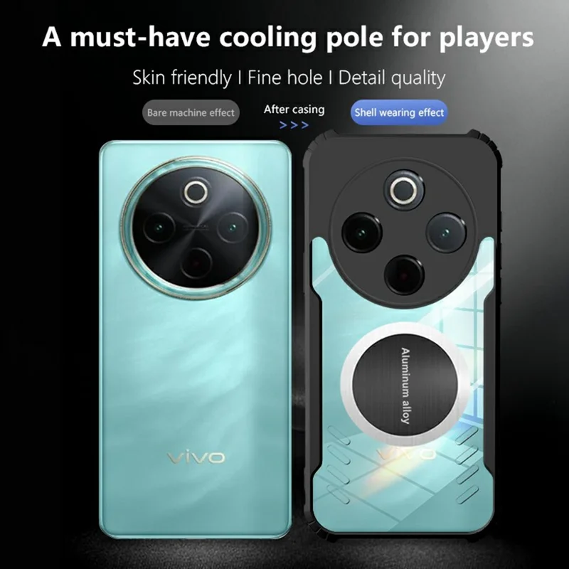 For vivo Y300 Pro 5G Case Reinforced Corners TPU + Acrylic Heat Dissipation Phone Cover