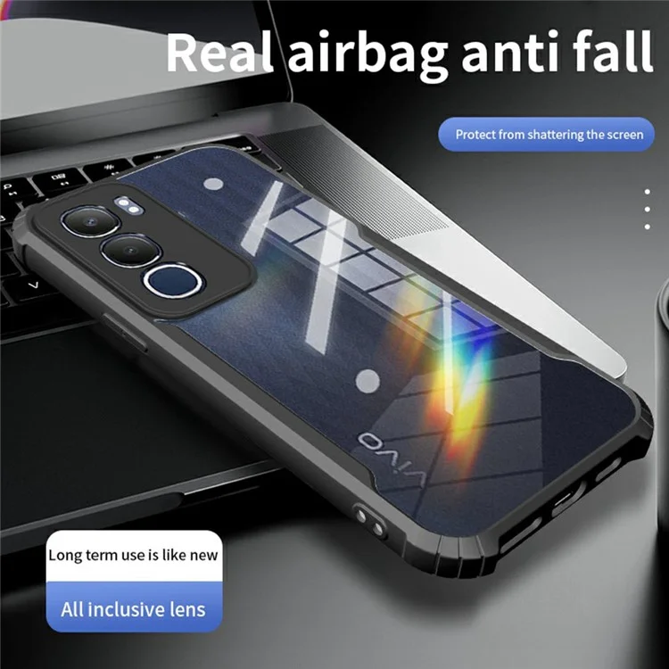 For vivo Y19s 4G Case Reinforced Corners TPU + Acrylic Clear Phone Cover