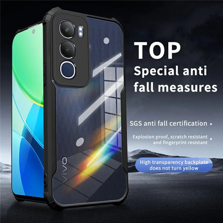 For vivo Y19s 4G Case Reinforced Corners TPU + Acrylic Clear Phone Cover