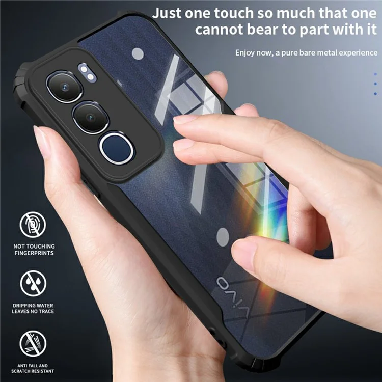 For vivo Y19s 4G Case Reinforced Corners TPU + Acrylic Clear Phone Cover