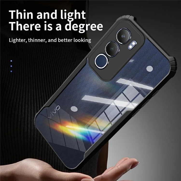 For vivo Y19s 4G Case Reinforced Corners TPU + Acrylic Clear Phone Cover