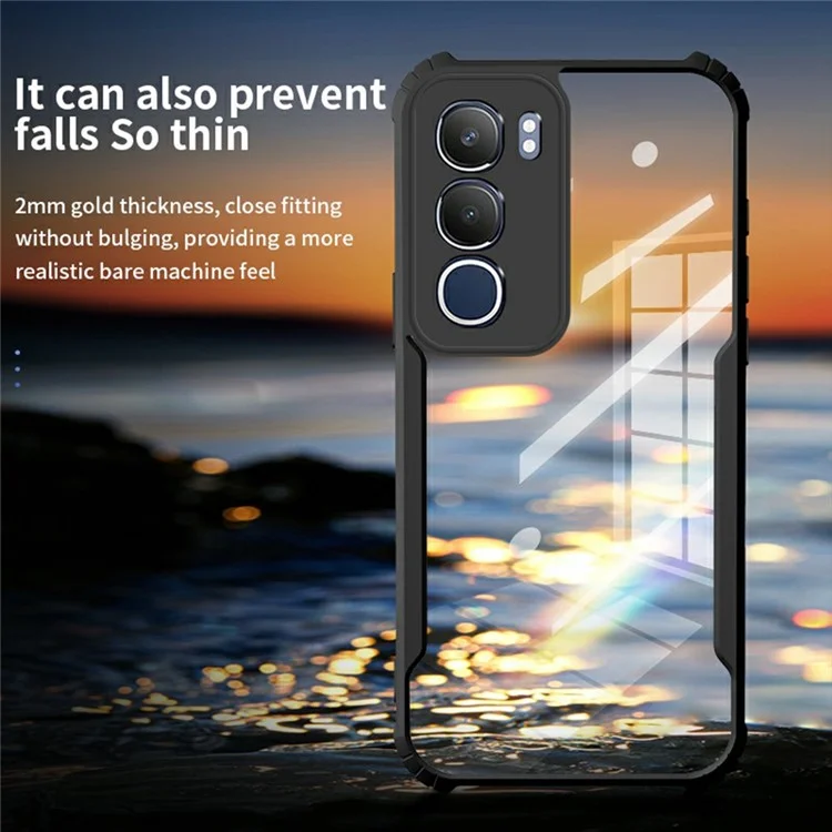 For vivo Y19s 4G Case Reinforced Corners TPU + Acrylic Clear Phone Cover