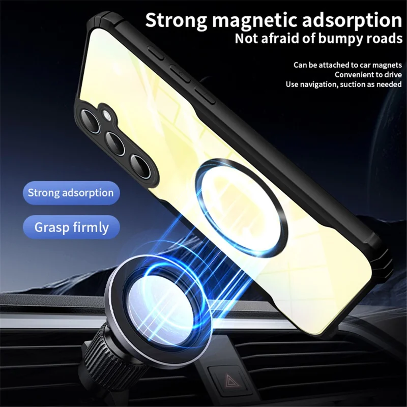 For Samsung Galaxy A35 5G Magnetic Case Reinforced Corners TPU + Acrylic Phone Cover