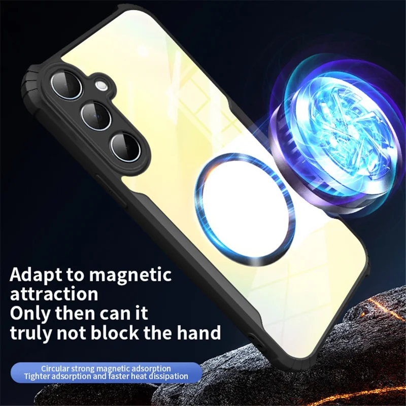 For Samsung Galaxy A35 5G Magnetic Case Reinforced Corners TPU + Acrylic Phone Cover
