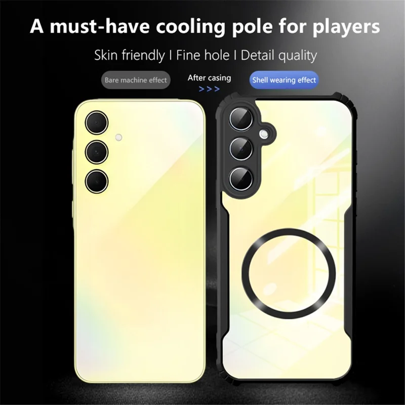 For Samsung Galaxy A35 5G Magnetic Case Reinforced Corners TPU + Acrylic Phone Cover
