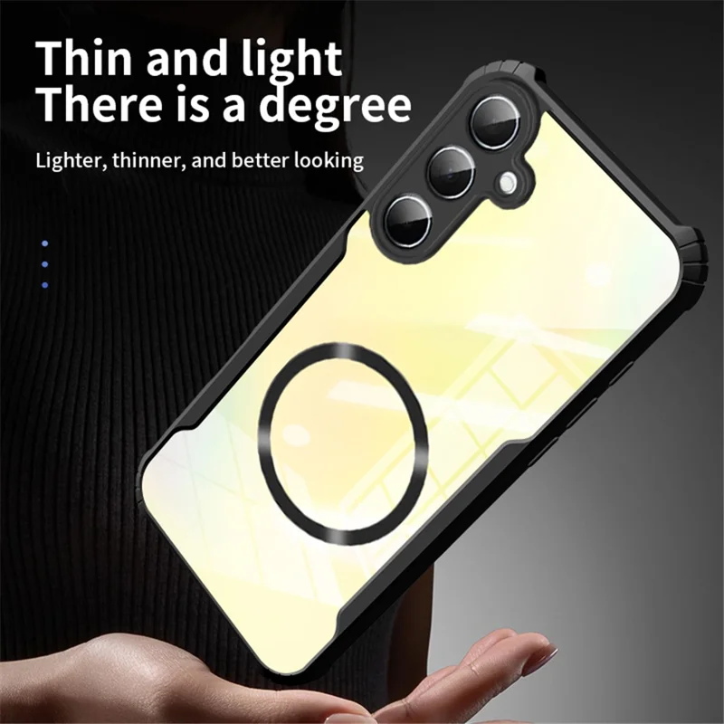 For Samsung Galaxy A35 5G Magnetic Case Reinforced Corners TPU + Acrylic Phone Cover