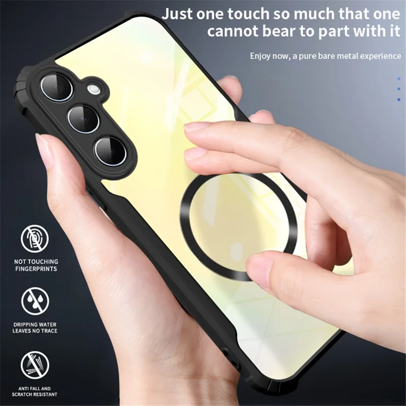 For Samsung Galaxy A55 5G Magnetic Case Reinforced Corners TPU + Acrylic Phone Cover