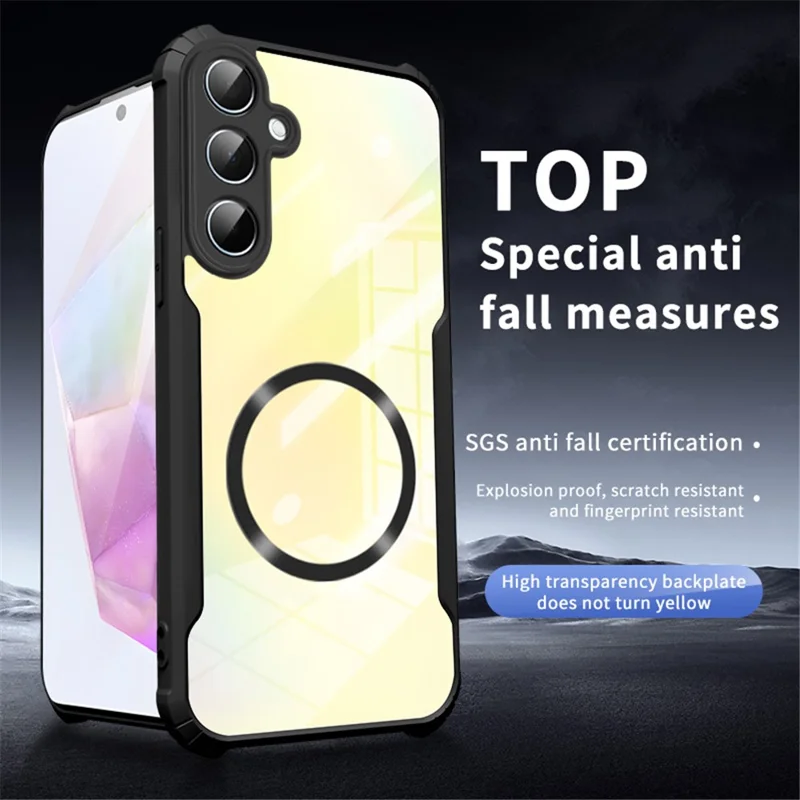 For Samsung Galaxy A55 5G Magnetic Case Reinforced Corners TPU + Acrylic Phone Cover