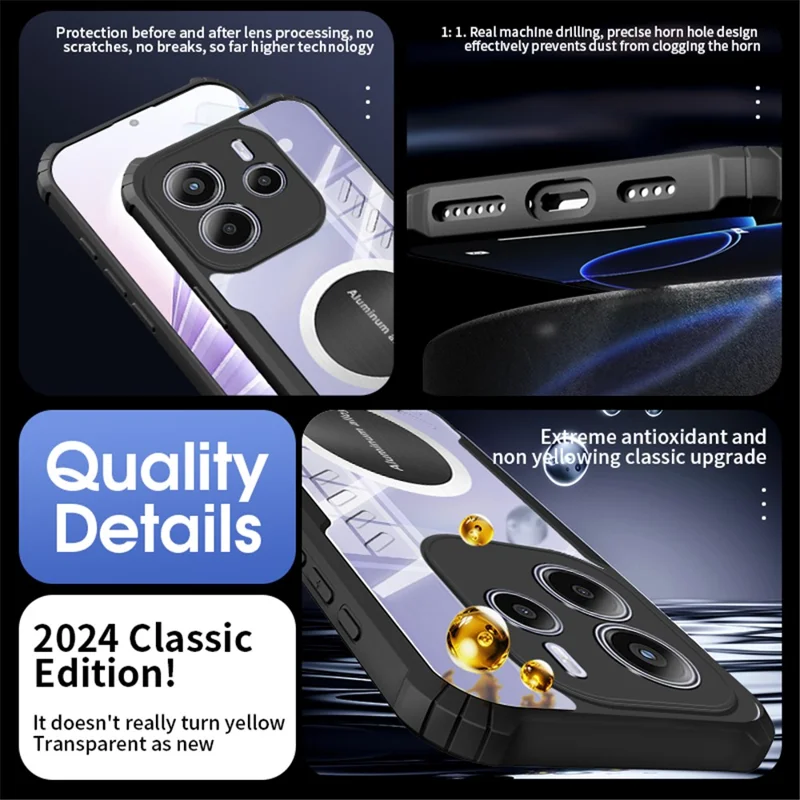 For Xiaomi Redmi Note 14 5G Case Reinforced Corners TPU + Acrylic Heat Dissipation Phone Cover