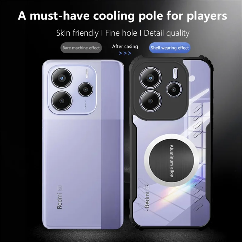 For Xiaomi Redmi Note 14 5G Case Reinforced Corners TPU + Acrylic Heat Dissipation Phone Cover