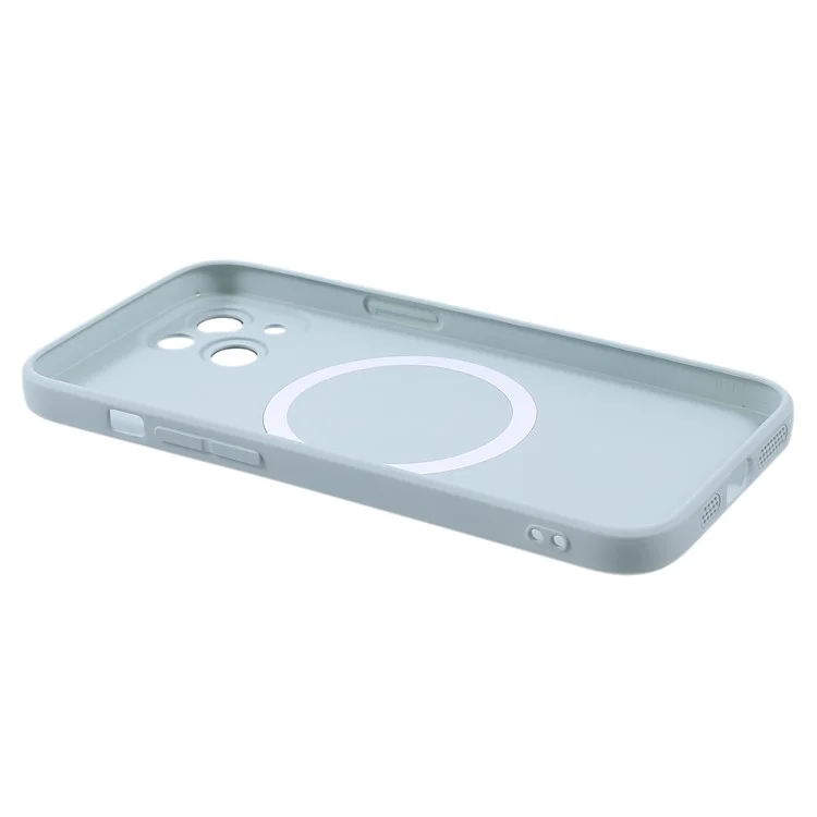 For iPhone 15 Case Compatible with MagSafe Liquid Silicone Phone Cover with Tempered Glass Lens Protector - Baby Blue