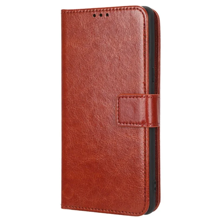 Custodia Telefonica Anti-cazzo Per Google Pixel 7 Pro 5G, PU Leather Crazy Horse Texture Magnetic Full Protection Portafoglio Portafoglio Con Supporto - Marrone