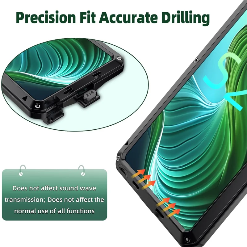 For Samsung Galaxy S25 Ultra Case Silicone + Metal Anti-Drop Phone Cover with Tempered Glass Film - Black