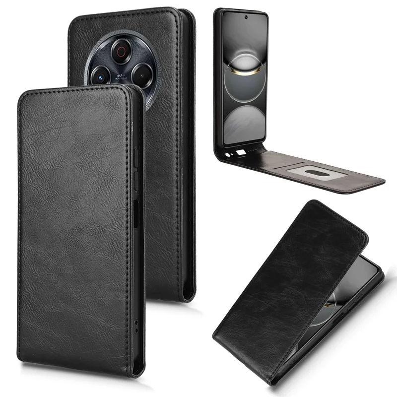Cover per TECNO Spark 30 4G KL6 con Slot per Carta, Custodia in Pelle con Flip Magnetico Verticale - Nero