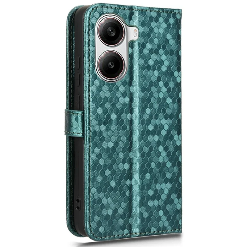 For Xiaomi Poco X7 Pro 5G  /  Redmi Turbo 4 5G Wallet Case Dot Pattern Imprint PU Leather Phone Cover - Green