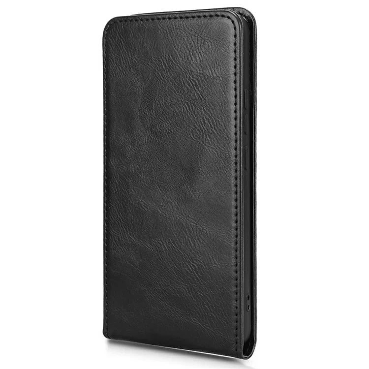 For Xiaomi Poco X7 Pro 5G  /  Redmi Turbo 4 5G Case with Card Slot Magnetic Vertical Flip Leather Phone Cover - Black