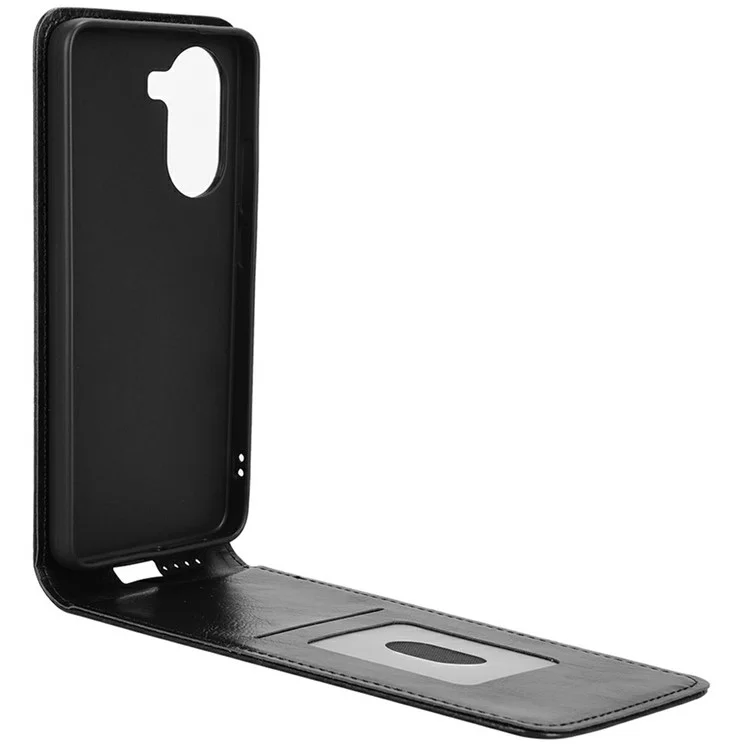 For Xiaomi Poco X7 Pro 5G  /  Redmi Turbo 4 5G Case with Card Slot Magnetic Vertical Flip Leather Phone Cover - Black
