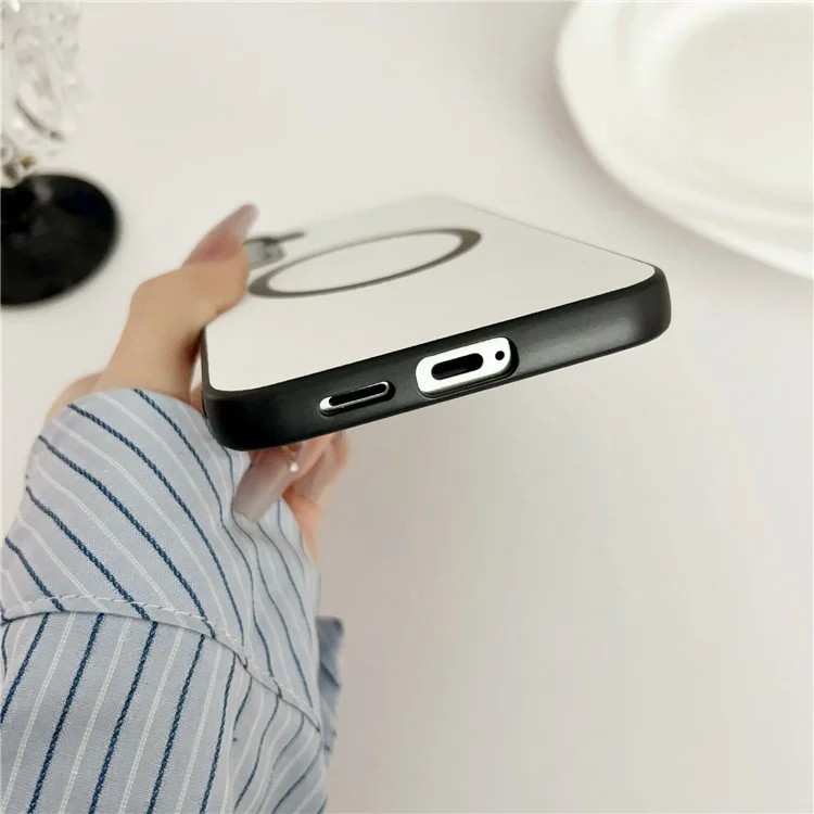 Capa para Samsung Galaxy A26 5G Compatível com MagSafe Anti-Queda Couro PU + Capa TPU - Branca