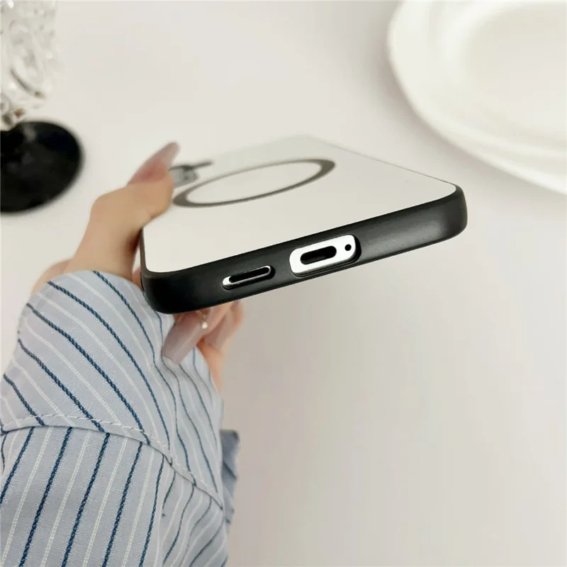 For Samsung Galaxy A36 5G Case Anti-Drop PU Leather+TPU Cover Compatible with MagSafe - White