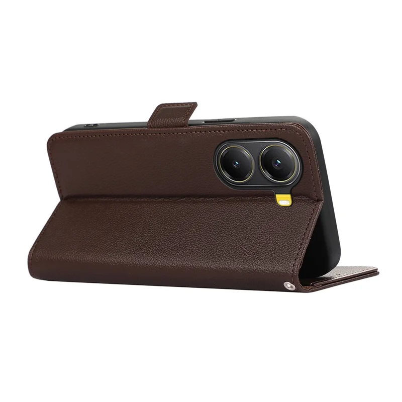 ABEEL For Xiaomi Poco X7 Pro 5G  /  Redmi Turbo 4 5G Case Litchi Texture Leather RFID Blocking Phone Cover - Brown