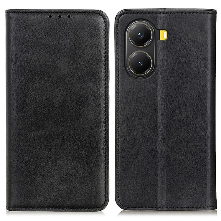 For Xiaomi Poco X7 Pro 5G  /  Redmi Turbo 4 5G Case Split Leather Flip Wallet Phone Cover - Black