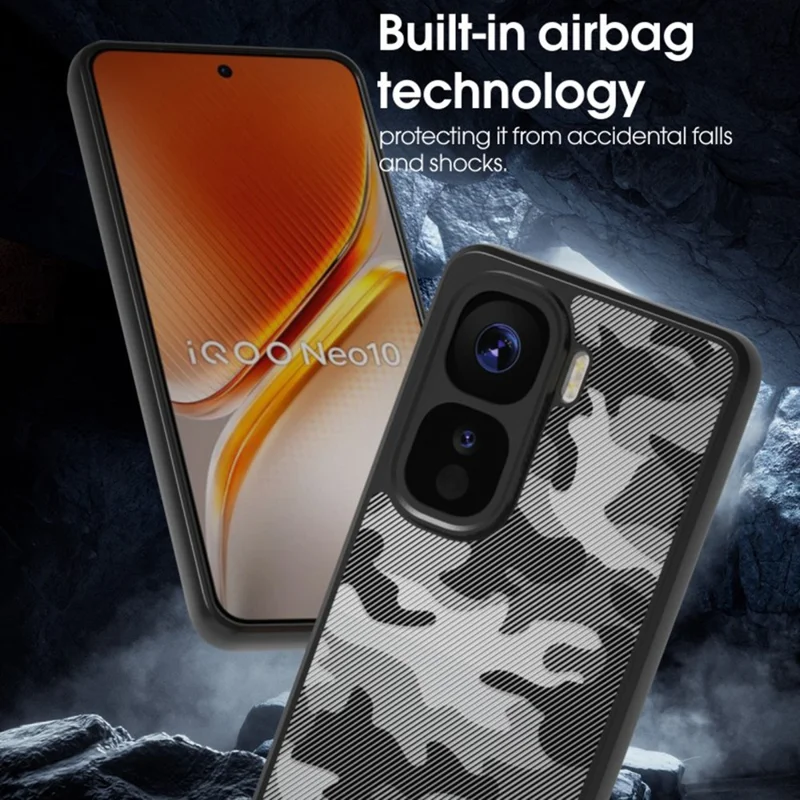 IBMRS For vivo iQOO Neo10 5G / Neo10 Pro 5G Case TPU + PC Heavy Duty Shockproof Phone Cover - Transparent Black