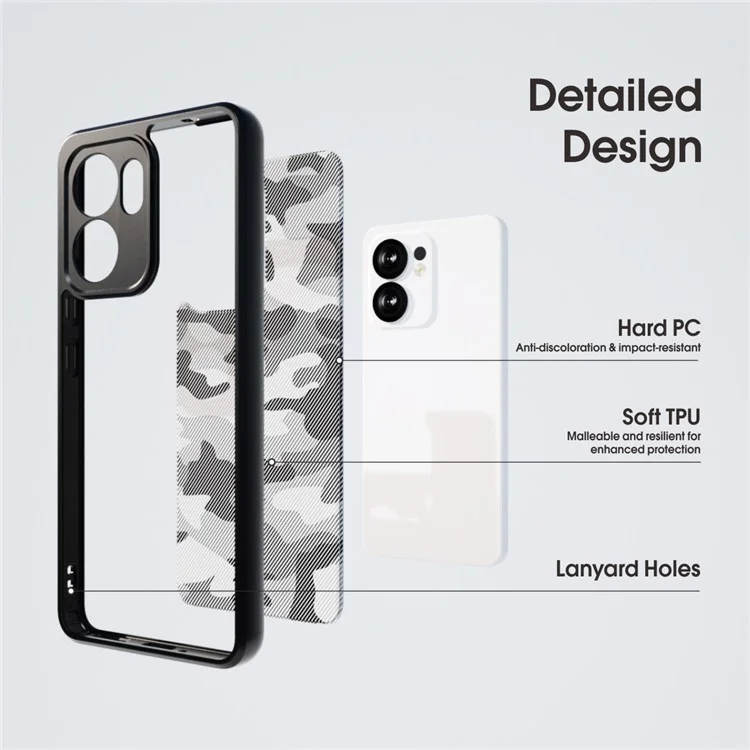 Capa IBMRS para Oppo Reno13 F 5G - Proteção Militar Anti-Impacto TPU + PC - Camuflagem em Grade