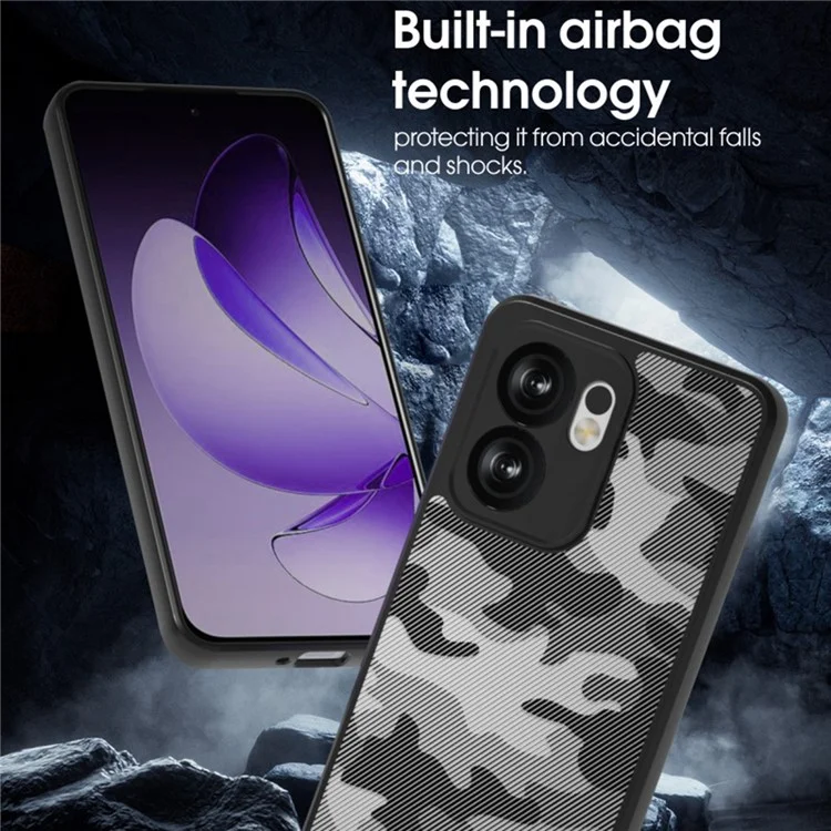 Capa IBMRS para Oppo Reno13 F 5G - Proteção Militar Anti-Impacto TPU + PC - Camuflagem em Grade
