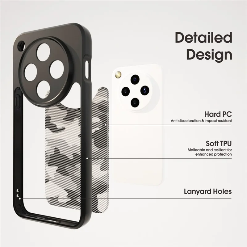 IBMRS Dla Oppo Find X8 5G Etui TPU + PC Wytrzymałe Antywstrząsowe Pokrowiec Ochrona Aparatu - Siatka Kamouflage