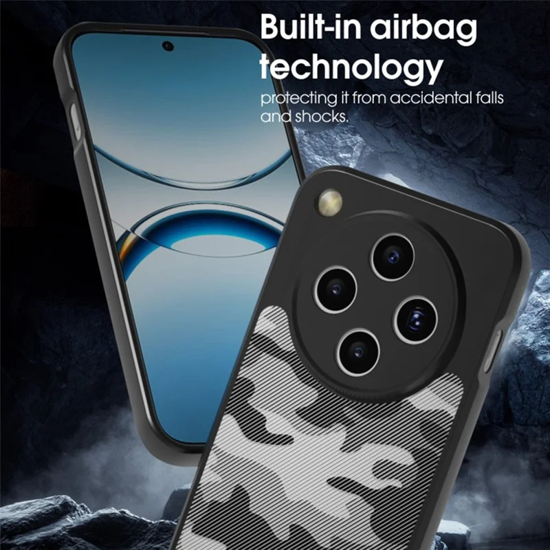 IBMRS Dla Oppo Find X8 5G Etui TPU + PC Wytrzymałe Antywstrząsowe Pokrowiec Ochrona Aparatu - Siatka Kamouflage